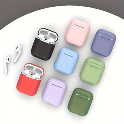 Apple AirPods1/2 Serisi Kulaklıklar İçin Beyaz Silikon Koruyucu Kılıf, Doğum Günü hediyesi