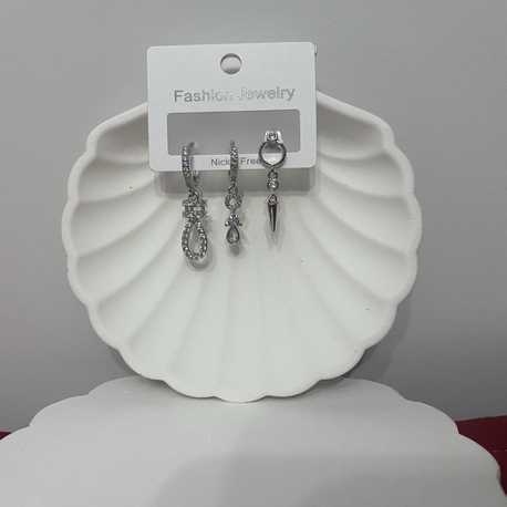 Silver üçlü küpe