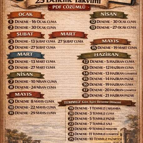 TARİH ÖABT 25'Lİ ONLİNE PDF ÇÖZÜMLÜ DENEME