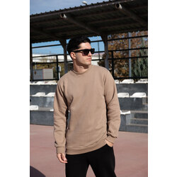Bej Rahat Kalıp Sweatshirt