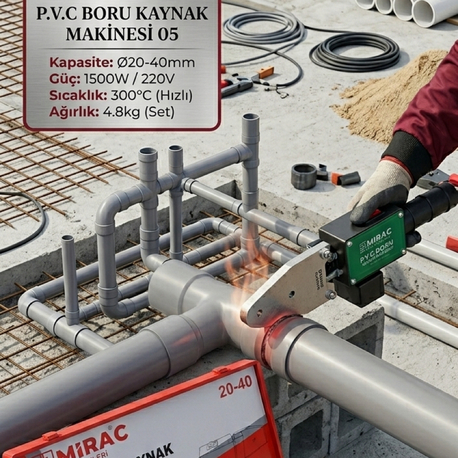 Mirac 05 P.V.C Boru Kaynak Makinesi (Full Set)