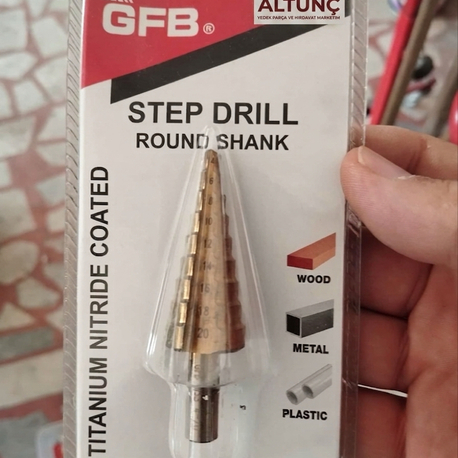 Profesyonel Kademeli Matkap Ucu (Step Drill) - 4-20mm Titanyum Nitrat Kaplı