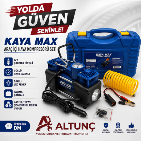 Kaya Max Araç İçi Hava Kompresörü Seti