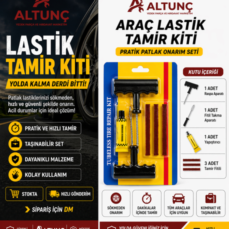 Profesyonel Araç Lastik Tamir ve Onarım Kiti
