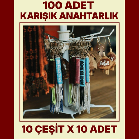 100 ADET KARIŞIK ANAHTARLIK (10 ÇEŞİT X 10 ADET)