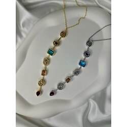 ÖZEL SERİ RENKLİ Y TAŞLI KOLYE