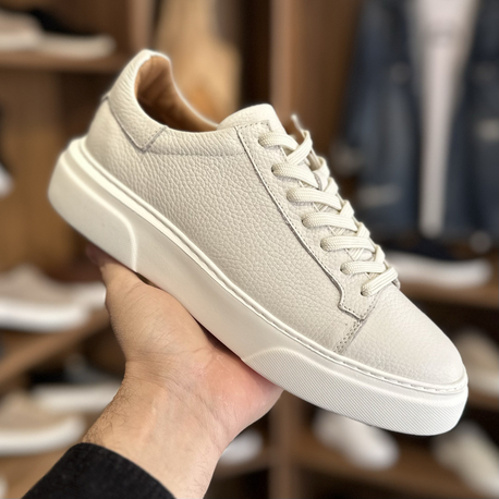 Tommy Premium Kalite Hakiki Deri / Off White