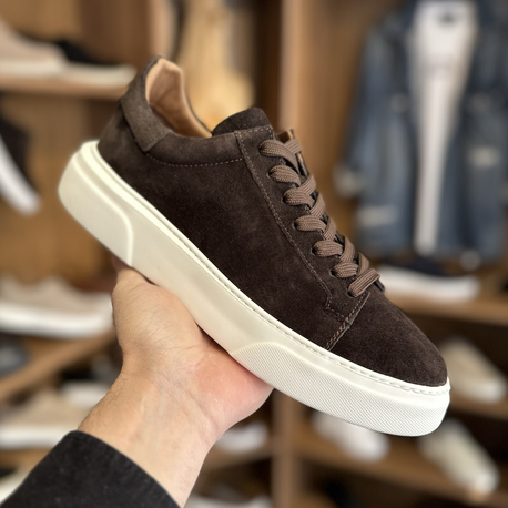 Tommy Premium Kalite Hakiki Süet / Kahverengi