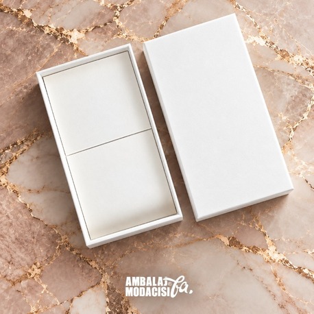 DUBOX - DUBAİ ÇİKOLATASI KUTUSU TASLAMA ( BEYAZ ) (5 ADET ) ( 16x8,5x3 CM )