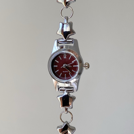 Bordo Yıldızlı Saat