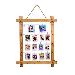 Ahşap İpli Mandallı Duvar Fotoğraf Çerçevesi