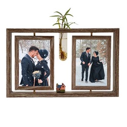 Ahşap Fanuslu Çift Dönen Fotoğraflı Çerçeve 10x15 Cm