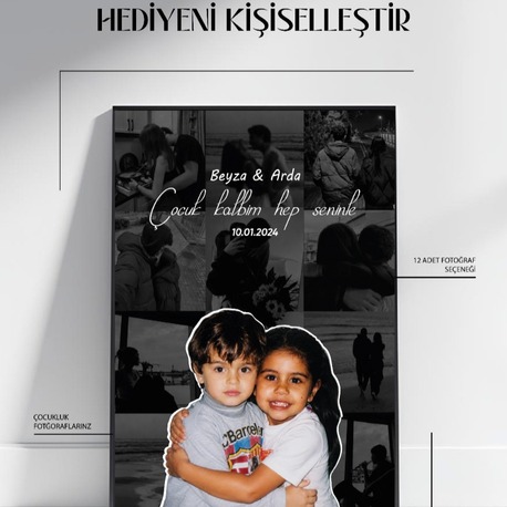 Kişiye Özel Çocukluk Fotoğraflı Çerçeve | Sevgiliye Anlamlı ve Romantik Hediye