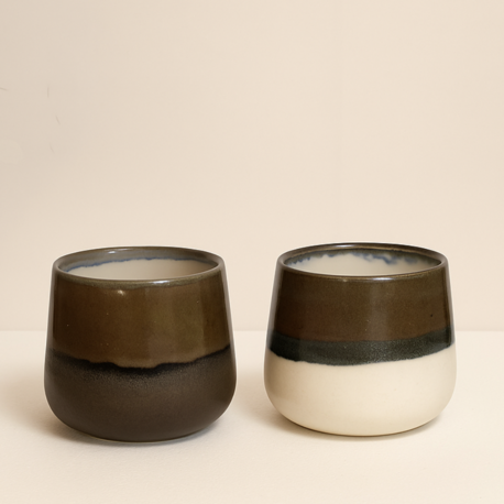 No:3 Tre -  Marrone Porselen Bardak 2'li Set