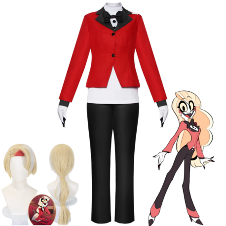 Charlie Cosplay Siyah (Ve Peruk) Hazbin Hotel