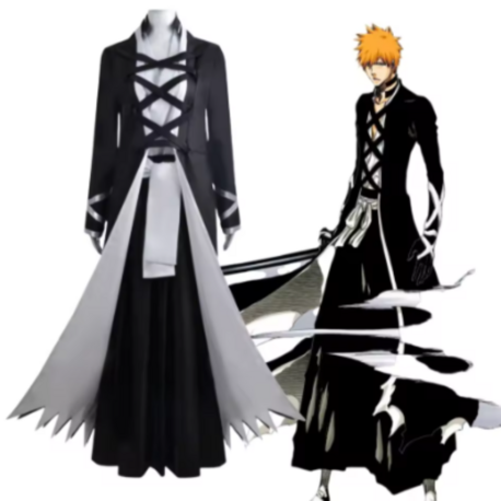 Kurosaki İchigo Cosplay (Peruk Maske Ve Kostüm) Bleach