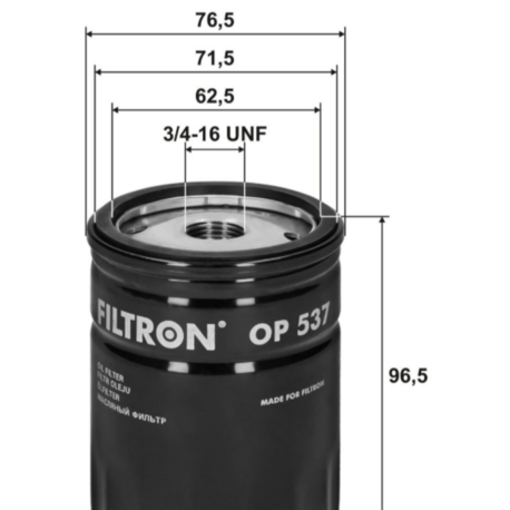 FİLTRON OP 537 YAĞ FİLTRESİ UNO 95=> TIPO 1.4-1.6IE (89-95)-PANDA-PUNTO