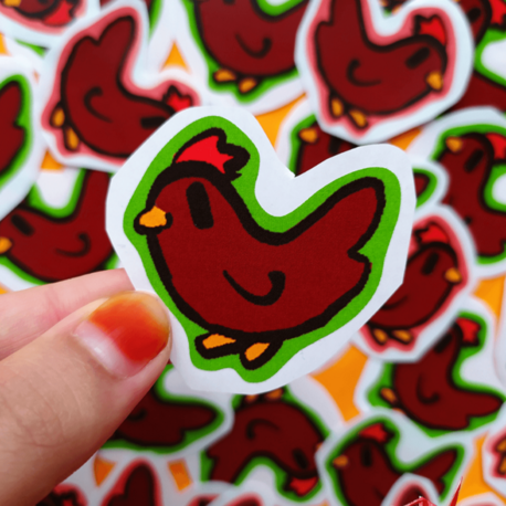 Açık Kahverengi Tavuk (Dışı Yeşil) Sticker