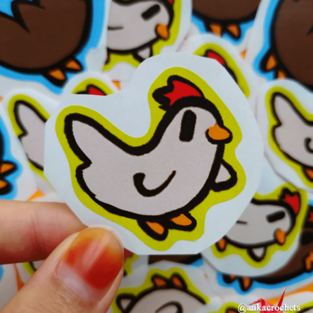 Beyaz Tavuk (Dışı Sarı) - Sticker