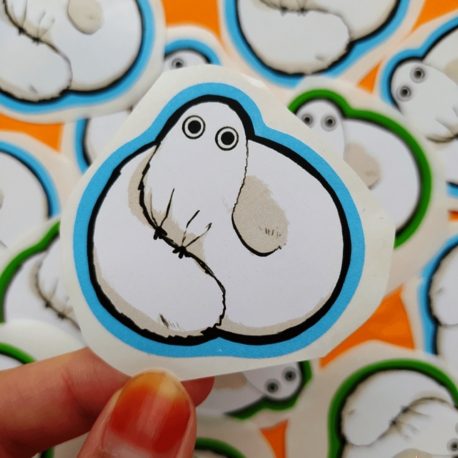 Fırça Dostu (Dışı Mavi) Sticker