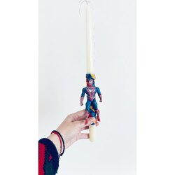 Easter Candle w/ Spiderman figurine