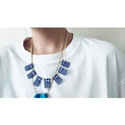 Greek Flag Girland Necklace 