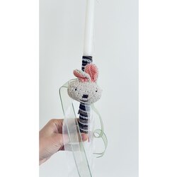 easter candle w/bunny pin