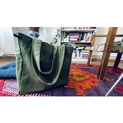 midi waxed canvas tote | çanta