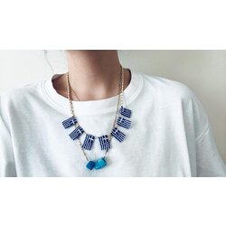 Greek Flag Girland Necklace