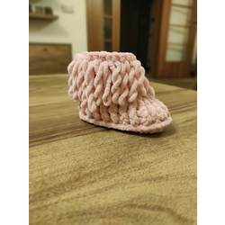 Püsküllü Kadife Bebek Patiği (tabanlıksız) 
