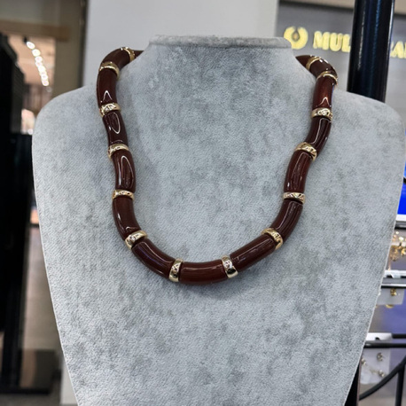KAHVERENGİ KEMİK KOLYE 