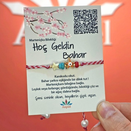 Yıldız Turkuaz Doğal Taşlı Şarkı Hediyeli Marteniçka Dilek Bileklik Seti