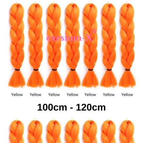 X-Pression Afrika Örgüsü & Rasta İçin Sentetik Saç 100gr #Yellow Turuncu