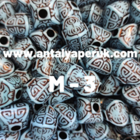 Afro Boncukları ( 1 Paket 10 Adet  ) M3