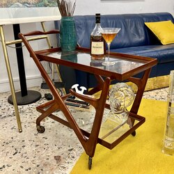 Mid-Century Serving Bar Cart & Trolley  