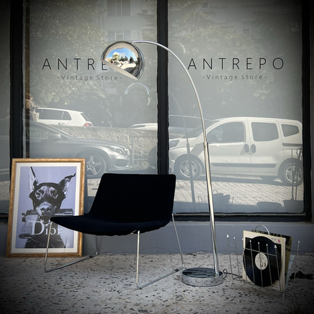 Vintage Chrome Arc Floor Lamp