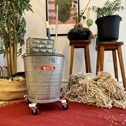 White Mop Wringer Co. Endüstriyel Galvaniz Mop Seti 