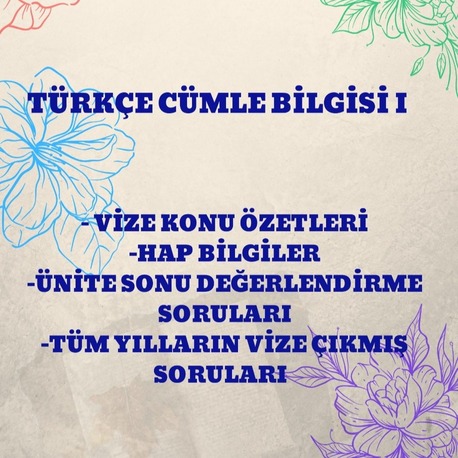 TÜRKÇE CÜMLE BİLGİSİ I