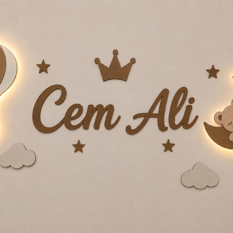 2’li İsimli Aplik Seti