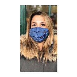 Kelebek aplikeli maske 