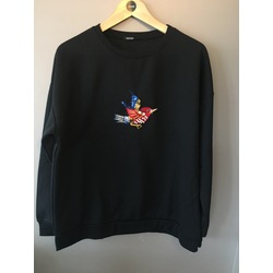 Kuş Aplikeli Rahat Kesim Sweatshirt 