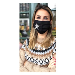 Yıldız aplikeli maske 