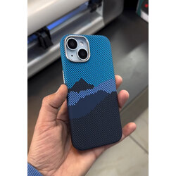 İphone Carbon MagSafeli Mavi Kılıf