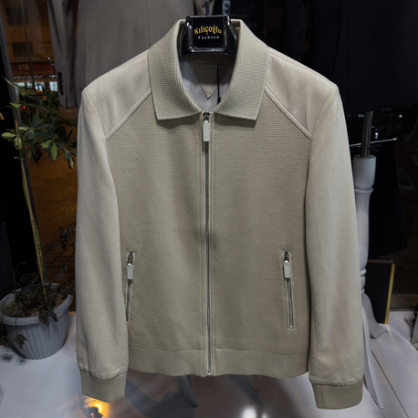 Zegna Örme Kollar Nubuk Mont