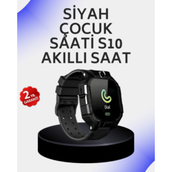 S10 Akıllı Çocuk Saati Siyah Tasarım Adımsayar ve Alarm Fonksiyonu