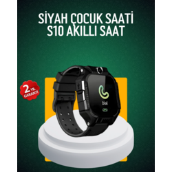 S10 Siyah Çocuk Takip Saati Güvenli Alan Uyarısı ve Sesli Mesaj