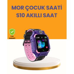 S10 Mor Akıllı Çocuk Saati Konum Takip ve Güvenlik Özellikli