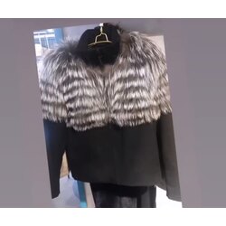 kürk siyah kısa mont ( M )