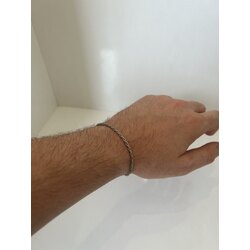 Unisex İnce Burgulu Bileklik Gümüş Kaplama