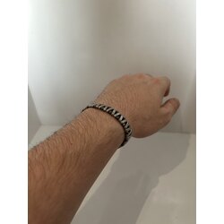Zikzak Model Hematit Doğaltaş Füme Görünümlü Bileklik